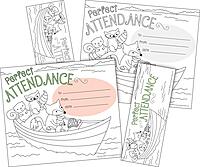 BARKER CREEK Recognition Awards and Bookmarks, Color Me Attendance, Awards are 6-3/8" x 5-1/2", Bookmarks are 2-1/8" x 5-1/2", 30/Pack (428)