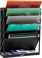 Mind Reader 5-Tier Vertical File Holder, Desktop Organizer, Wall Mount