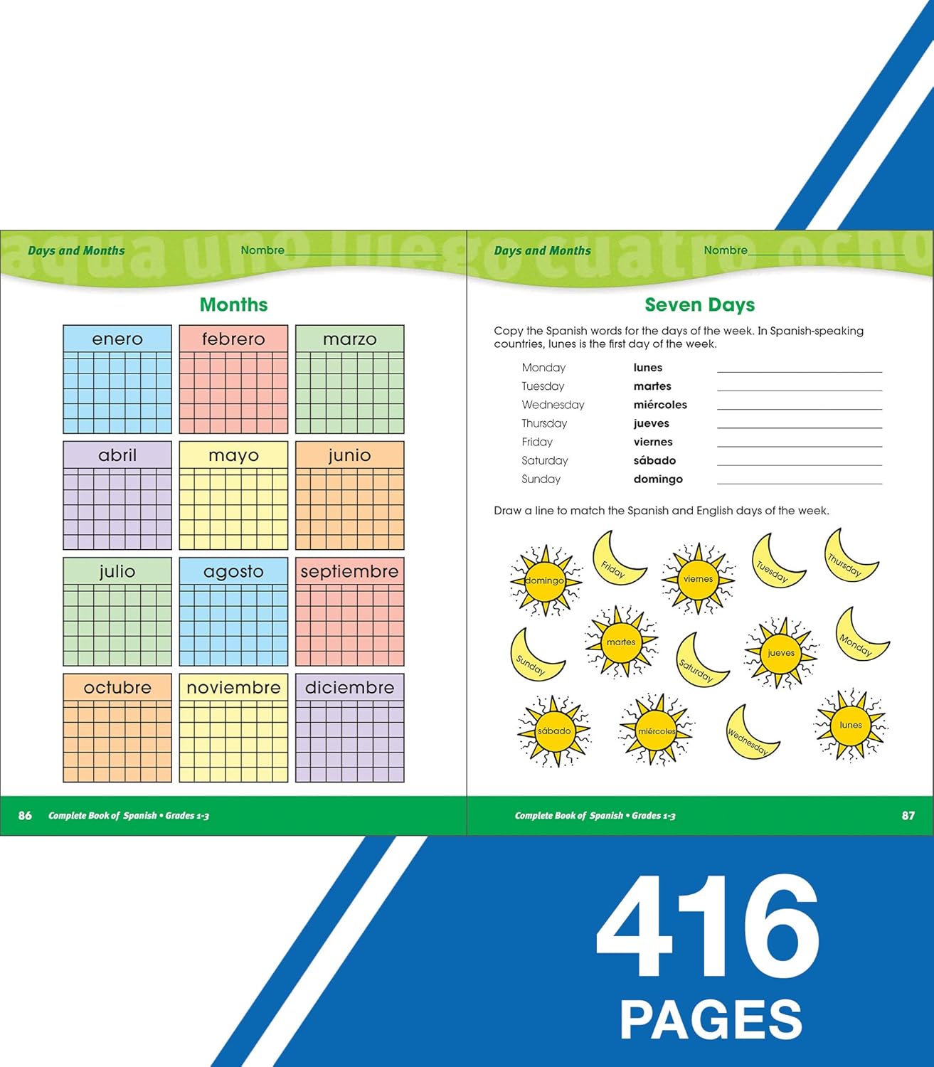 Complete Book of Spanish Workbook for Kids, Grades 1-3 Spanish Learning, Basic Spanish Vocabulary, Alphabet, Numbers, Colors