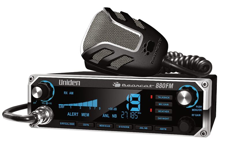 Uniden Bearcat 880FM CB Radio, 40 Channels with Dual-Mode AM/FM, Large Easy-to-Read Backlit 7-Color LCD Display