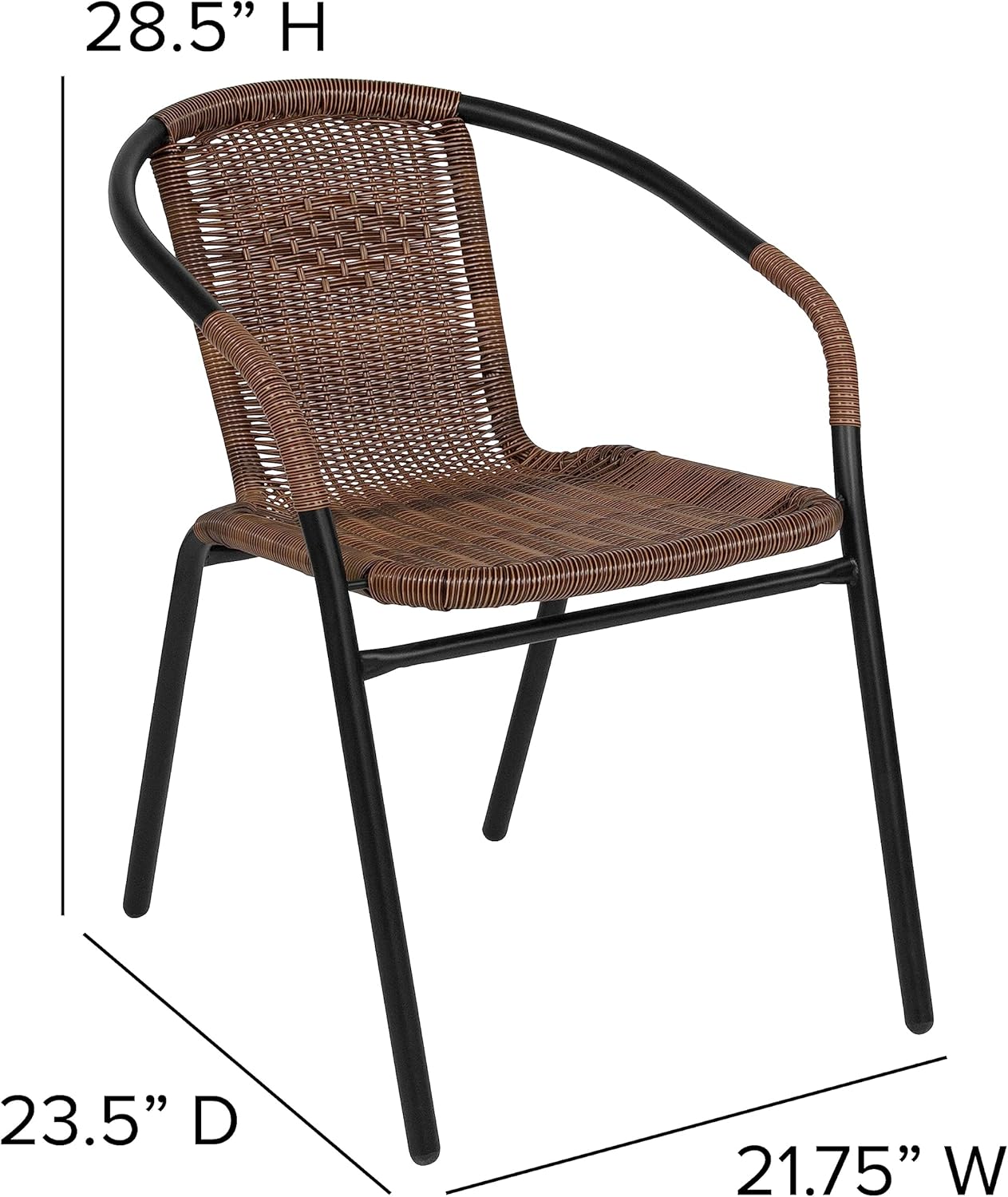 Flash Furniture Lila Rattan Stackable Indoor/Outdoor Dining Chairs