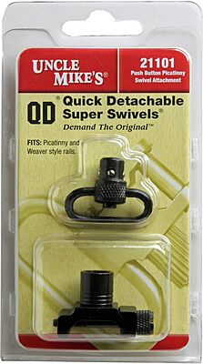 Uncle Mike's Push Button Swivel Picatinny Attachment, 1-Inch Loop, Black