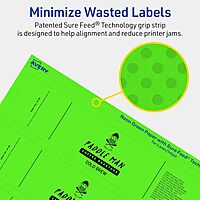 Avery Printable Rectangle Labels, Sure Feed Technology, 1" x 7", Neon Green, Print-to-the-edge, Laser/Inkjet Printable