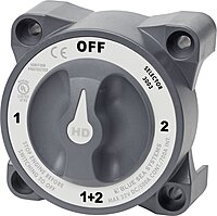 Blue Sea Systems 3003 Heavy Duty Battery Switch with Alternator Field Disconnect, 1-2-Off-Both, Beige