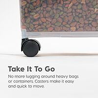IRIS USA Airtight Dog Food Storage Container, 40 lbs & 14 lbs Combo, Stackable Treat Box, 2-Cup Scoop, Wheels, Keep Fresh, Easy Mobility, Navy Clear/Navy - Black Buckle