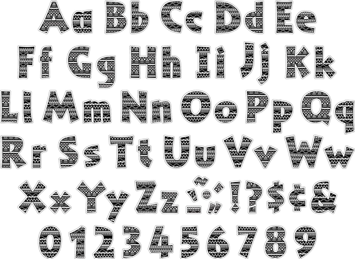 Barker Creek 4" Letter Pop-Outs 2-Pack, Boho Chic, Jazz Up Your Bulletin Boards with These Colorful Letters