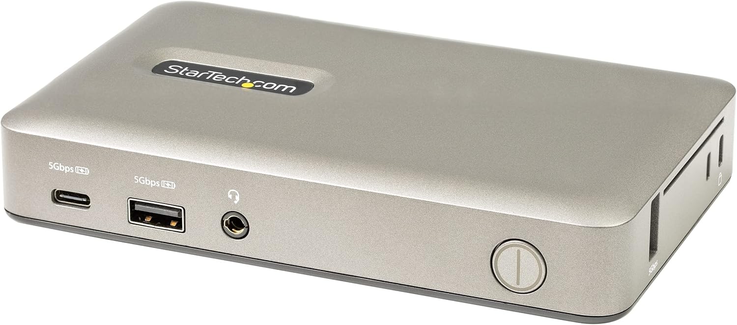 StarTech.com USB C Dock - USB-C to DisplayPort 4K 30Hz or VGA - 65W USB Power Delivery Charging - 4-Port USB 3.1 Gen 1 Hub