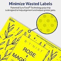 Avery Printable Rectangle Labels, Sure Feed Technology, 4-3/4" x 7-3/4", Neon Yellow Labels, Print-to-The-Edge