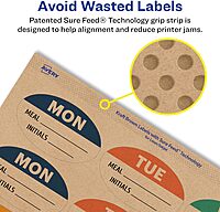 Avery Kraft Brown Oval Labels, Sure Feed Technology, 1-1/8" x 2-1/4", Print-to-The-Edge, Laser/Inkjet Printable