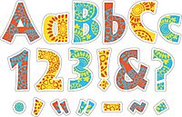 Barker Creek 255-Piece Moroccan Letter Pop-Outs, Multicolor 4” Letters, Numbers & Punctuation Marks, for Classrooms, Offices, Presentations, Home and More (1722)