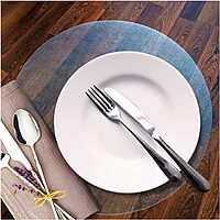 Floortex Desktex Anti-Microbial Circular Table Mats, 12in Diameter, Pack of 2, Fresh Mist