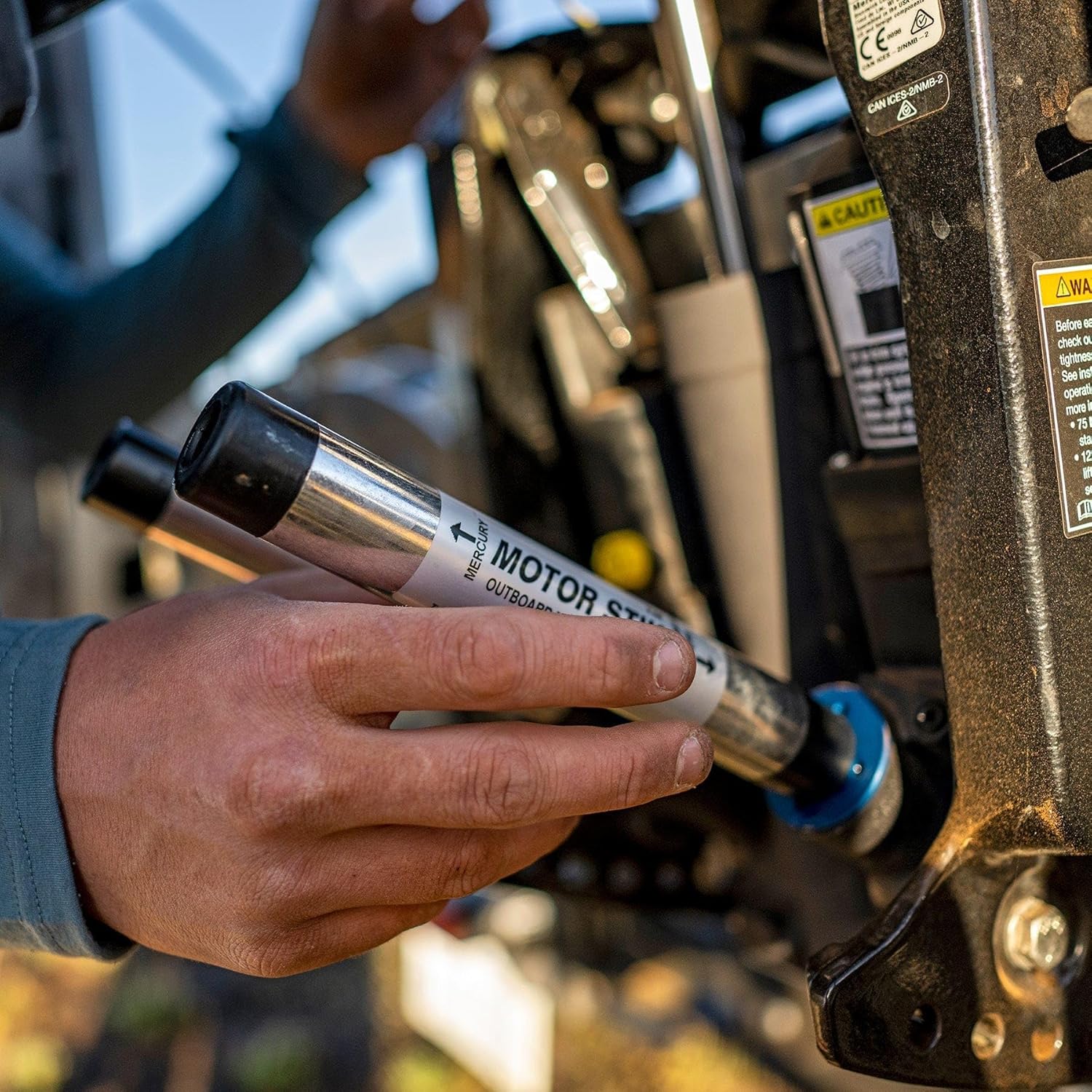 T-H Marine Motor Stik OutBoard Motor Support Stick Pair - 8.5" Long Aluminum Transom Saver for 150hp & Up Outboards