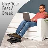 Mind Reader Foot Rest, Under Desk at Work, Ergonomic, Height Adjustable, Office, Plastic, 17" L x 13" W x 6.25" H, Set of 2