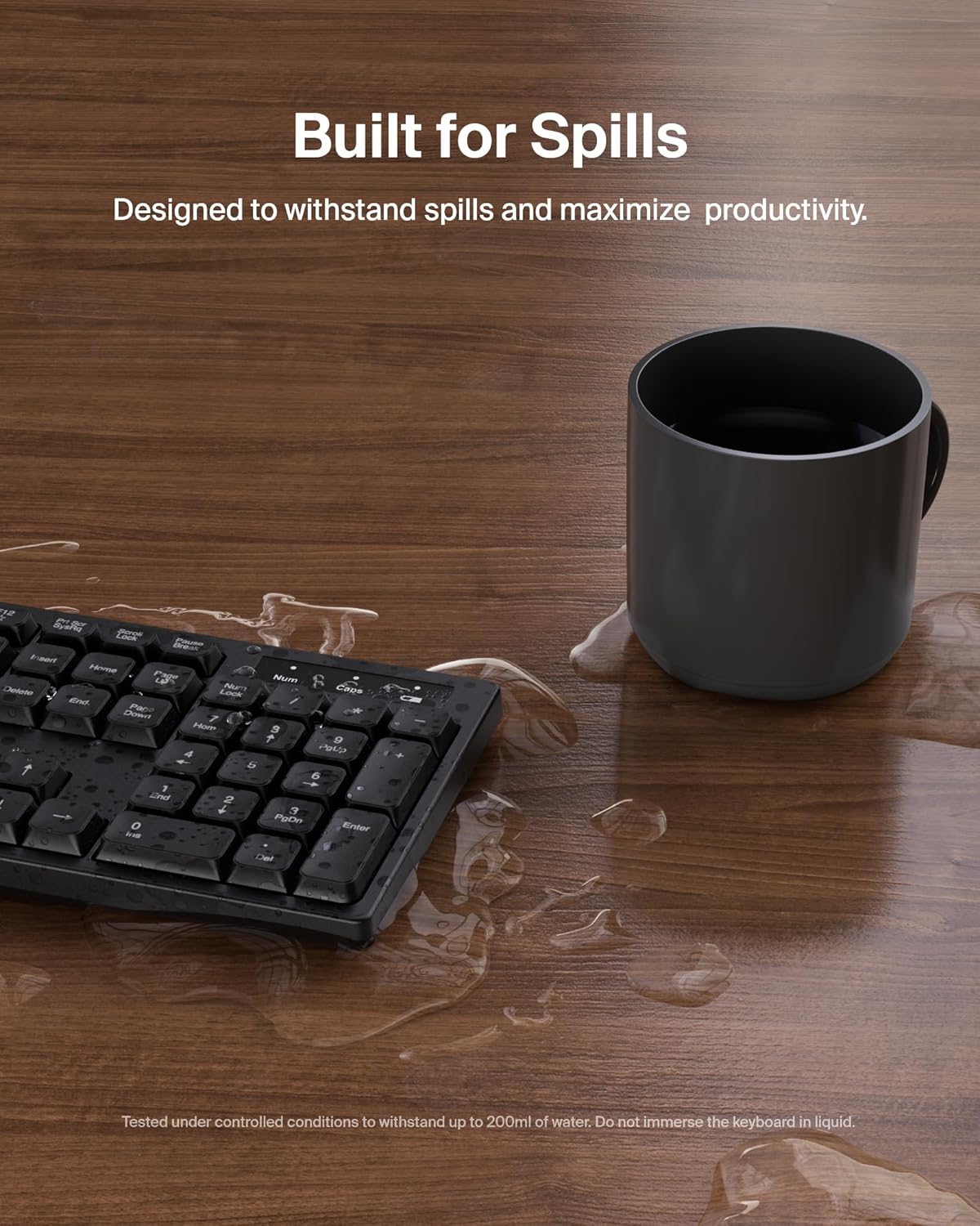 Belkin Wireless Keyboard and Mouse with USB-A Receiver - Keyboard Set withWireless Mouse, Ergonomic Design for Home, Office