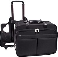 McKLEIN 17" Nylon Patented Detachable -Wheeled Laptop Overnight with Removable Briefcase- CHICAGO Black