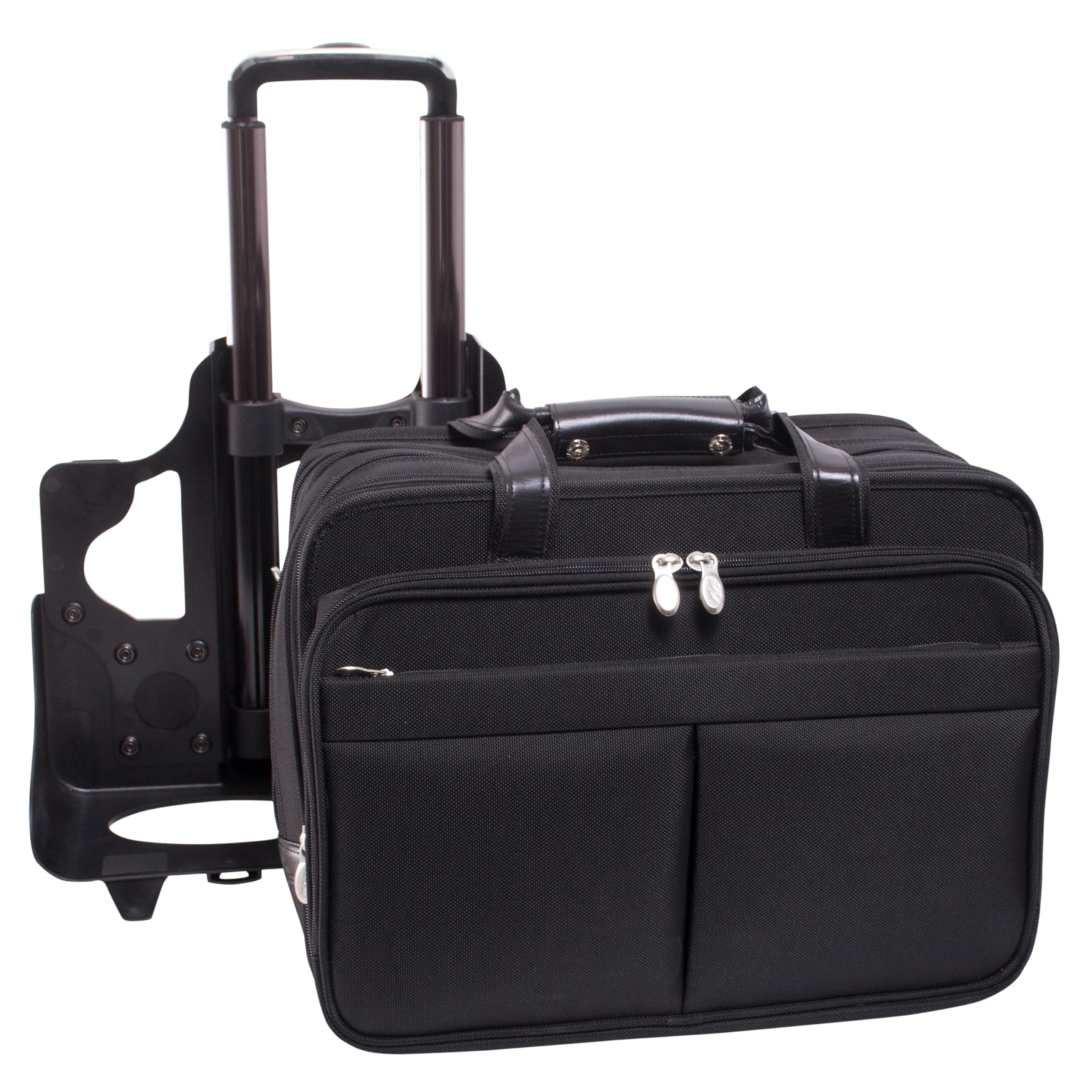 McKLEIN 17" Nylon Patented Detachable -Wheeled Laptop Overnight with Removable Briefcase- CHICAGO Black