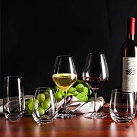 Table 12 14.5-Ounce White Wine Glasses, Set of 6, Lead-Free Crystal, Break Resistant 1- PACK White Wine