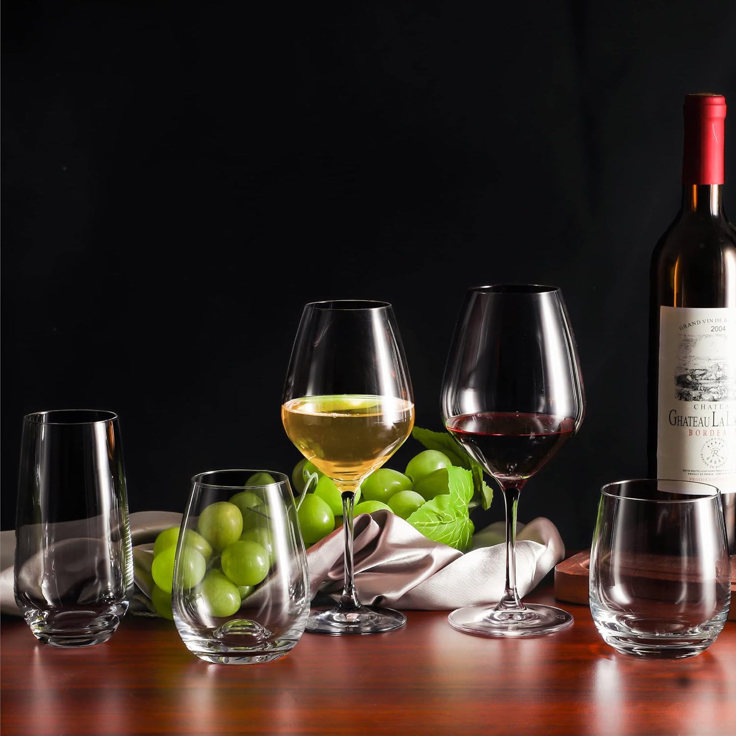 Table 12 14.5-Ounce White Wine Glasses, Set of 6, Lead-Free Crystal, Break Resistant 1- PACK White Wine