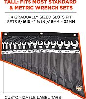 Ergodyne Arsenal 5873 Wrench Roll-Up, 14-Pocket Organizer
