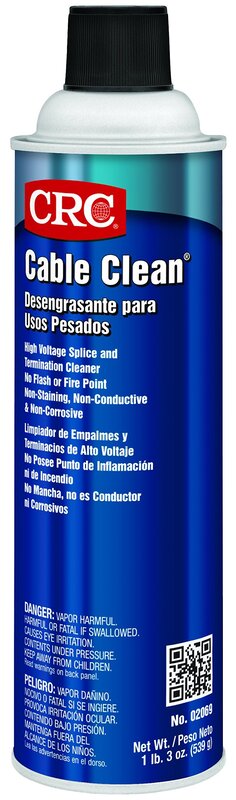 CRC Cable Clean High Voltage Splice Cleaner 02069 – 19 WT OZ, Suitable for Cable Splicing and Terminating 19 Oz 1 Pack