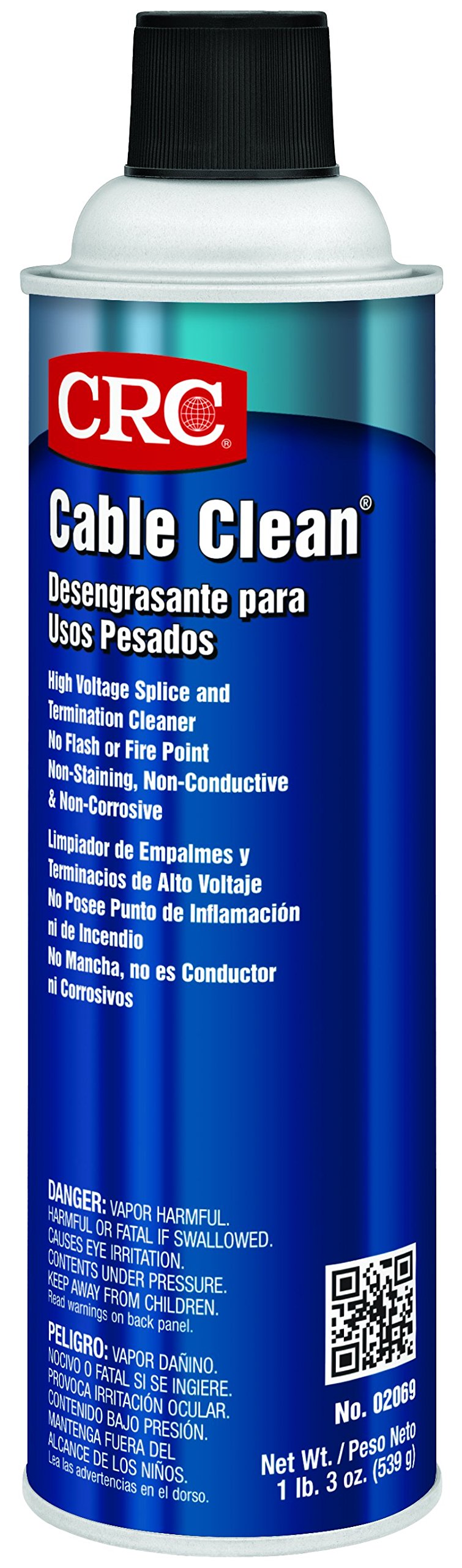 CRC Cable Clean High Voltage Splice Cleaner 02069 – 19 WT OZ, Suitable for Cable Splicing and Terminating 19 Oz 1 Pack