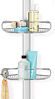 simplehuman 9' Tension Pole Shower Caddy, Stainless Steel and Anodized Aluminum 9 ft