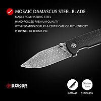 Böker SOLINGEN® Tiger Damascus collector's knife - Damascus folding pocket knife