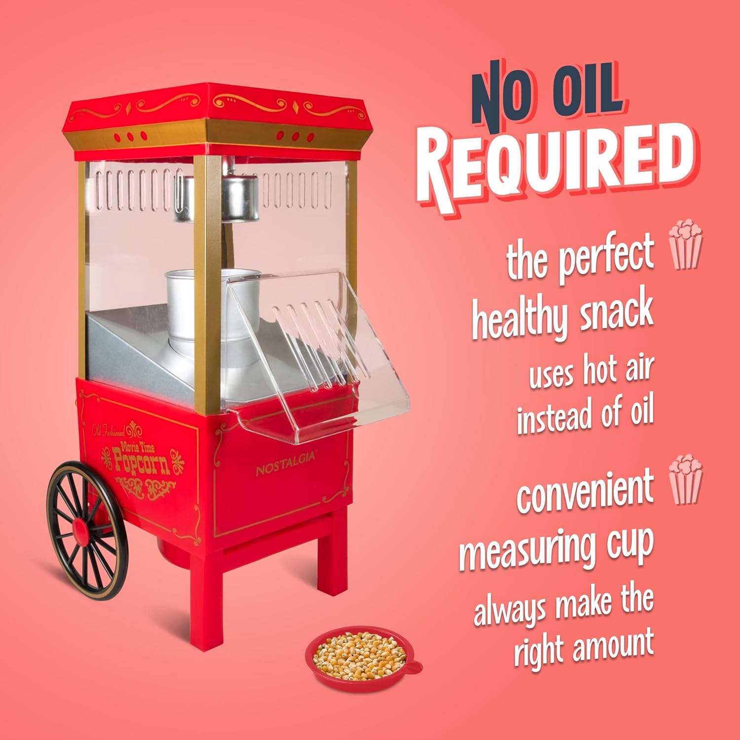Nostalgia Vintage Hot-Air Popcorn Maker Machine