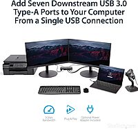 StarTech.com 7 Port USB 3.0 Hub – Up To 5 Gbps – 7 x USB – Universal Multi Port USB Extender for Your Desktop
