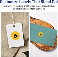 AVERY Printable Starburst Labels, Sure Feed Technology, 1" Bright Yellow, Print-to-the-Edge, Laser/Inkjet