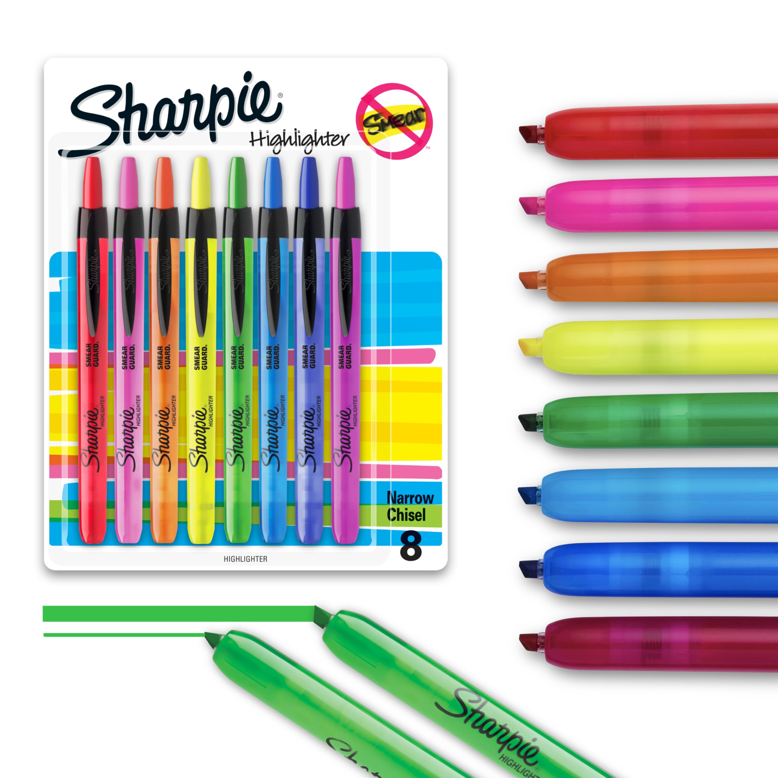 Sharpie Retractable Highlighters Chisel Tip Highlighter Marker Set Fluorescent Highlighters Classroom Journaling Study