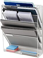 Mind Reader 5-Tier Vertical File Holder, Desktop Organizer, Wall Mount