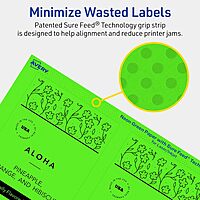 Avery Printable Rectangle Labels, Sure Feed Technology, 5" x 3.5", Neon Green Labels, Laser/Inkjet Printable, 40 Total, Great for Shipping and Packaging 40 labels