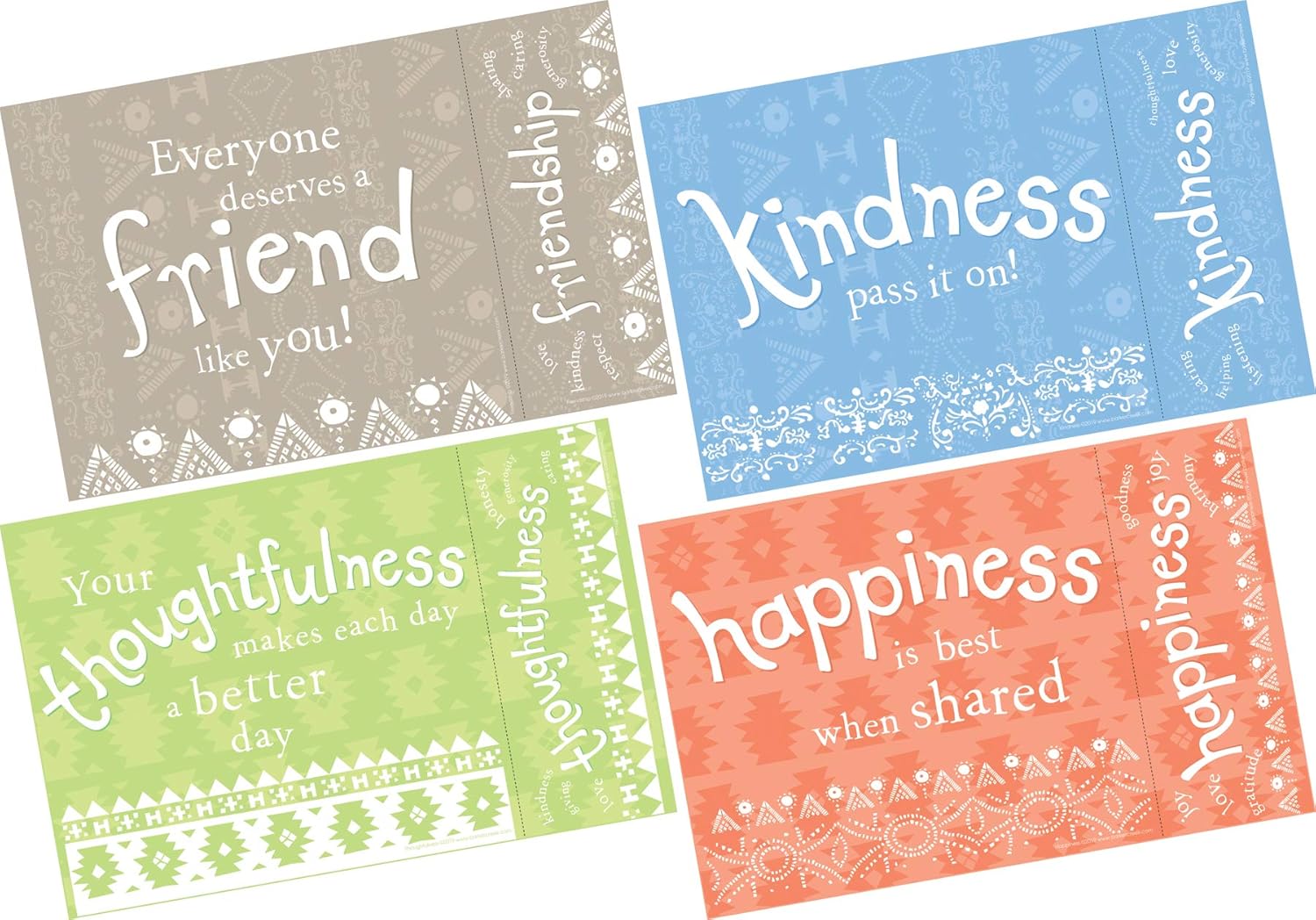 Barker Creek Award & Bookmark Set, Encourage Thoughtfulness, Mixed-Design, 120 Awards (30 Each of 4 Designs)