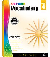 Spectrum Grade 4 Vocabulary Workbook, 4th Grade Vocabulary Covering Word Relationships, Sensory Language, Roots and Affixes