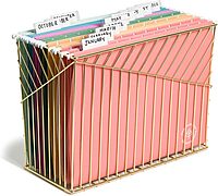 U Brands U-Eco Poly Hanging File Folders, Set of 12, Assorted Brights, White Metal Hanging Rods, Letter Size (6596U01-12)