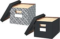 Bankers Box Decorative Brocade Storage Boxes with Lids, 4-Pack (0022705)