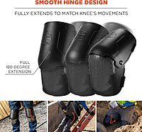 Ergodyne ProFlex 360 Knee Pad, Hinged Design, Hard Shell, Non-Marring Rubber Cap, Extra Large