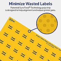 Avery Printable Round Labels, 3/4 in, Bright Yellow, Sure Feed Technology