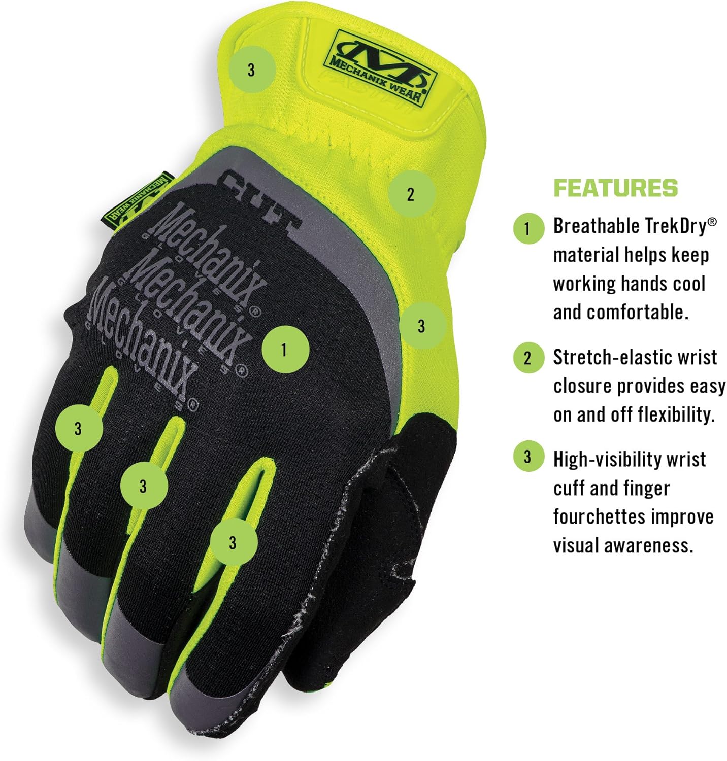 Mechanix Wear Hi-Viz FastFit Work Gloves