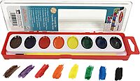 Charles Leonard Creative Arts Watercolor Paint Pan Kit Class Pack, 8 Assorted Colors, 1 Oz Palette Tray, 36 Kits/Box (40536)