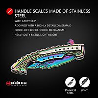 Boker 01LG318 Rainbow Mermaid Folding Knife with 440A Stainless Steel Blade, 3-1/4", Magnum