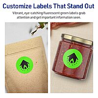 Avery Printable Round Labels, Sure Feed Technology, 1-2/3" Diameter, Neon Green Labels, Print-to-The-Edge