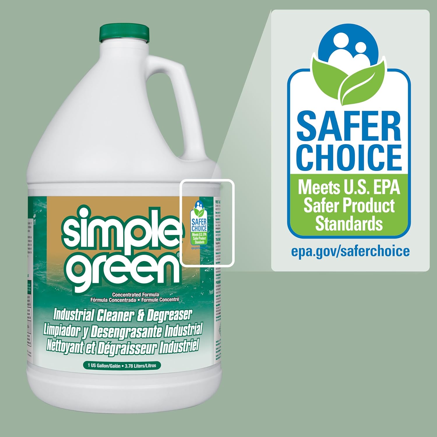 Simple Green 13005CT Industrial Cleaner and Degreaser, Concentrated, 127.8 Fl Oz, Pack of 1