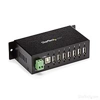 StarTech.com 7-Port USB 2.0 Hub - Metal Industrial USB-A Hub with ESD Protection & 350W Surge Protection - Din Rail