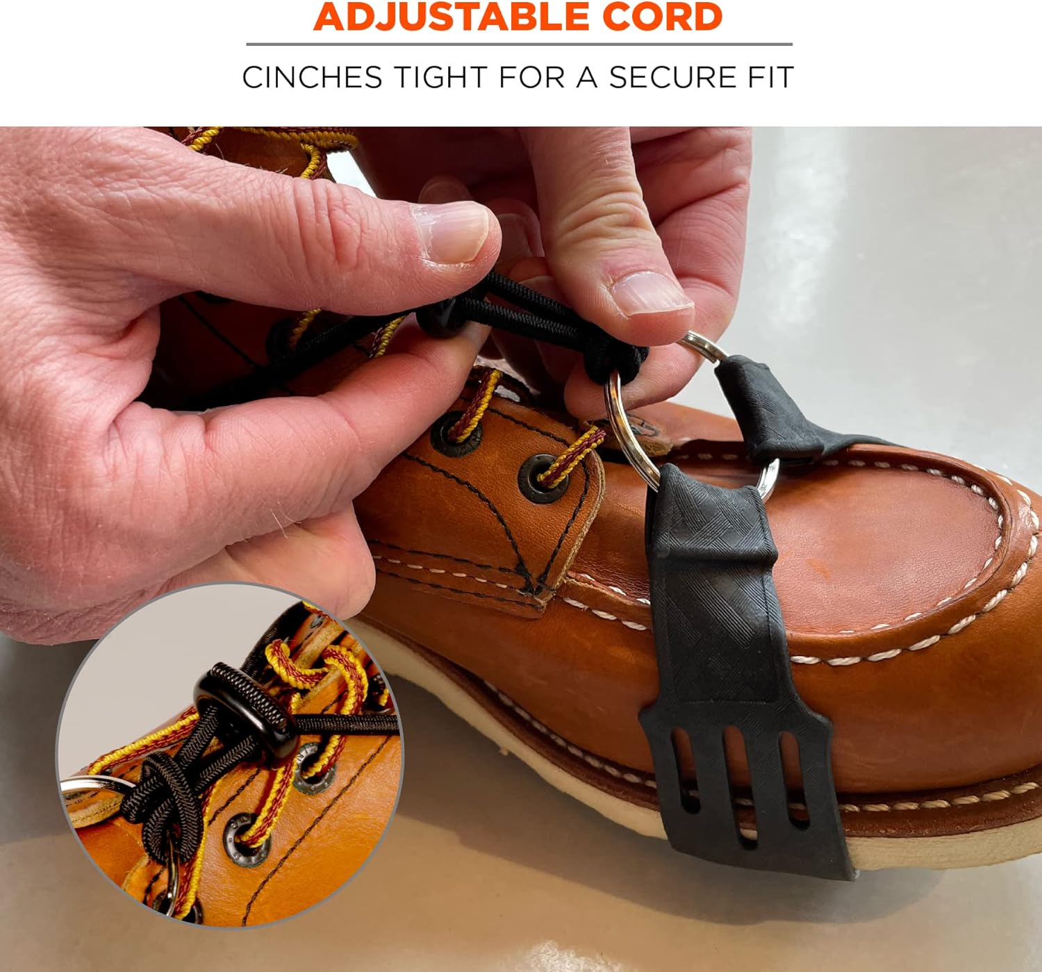 Ergodyne TREX 6310 Adjustable Slip-On Ice Traction Cleats with 10 Carbon Steel Spike Grips