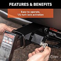 CURT 23024 Trailer Hitch Lock, 1/2-Inch Pin Diameter, 5/8-Inch Adapter, Fits 1-1/4 or 2-Inch Receiver (Pack of 4) No Size