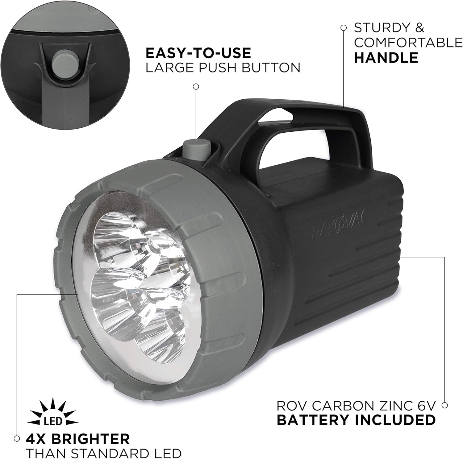 RAYOVAC Floating LED Lantern Flashlight, 6V Battery Included, Superb Battery Life, Floats for Easy Water Recovery