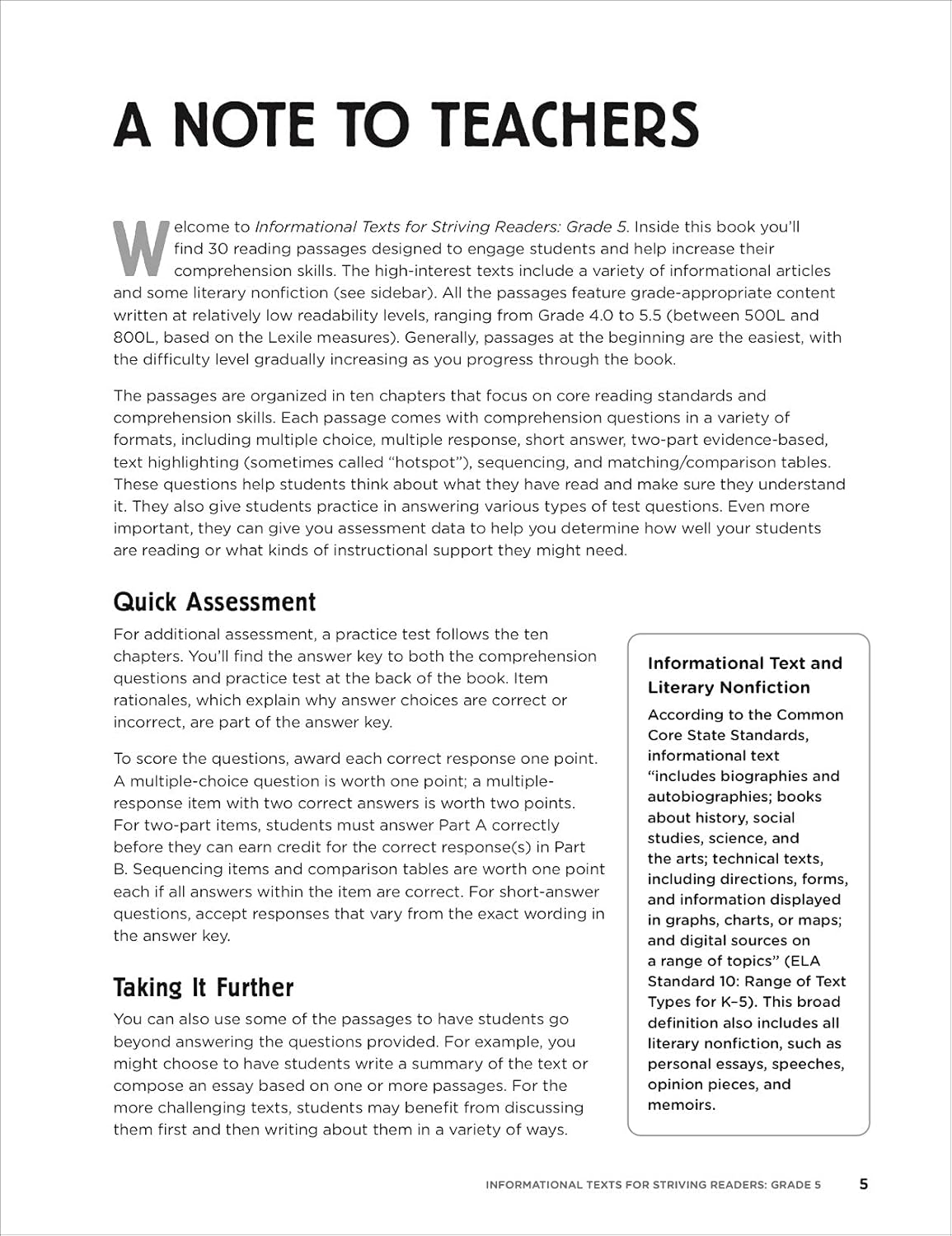 Scholastic Informational Texts for Striving Readers: Grade 5 (Indian Head)