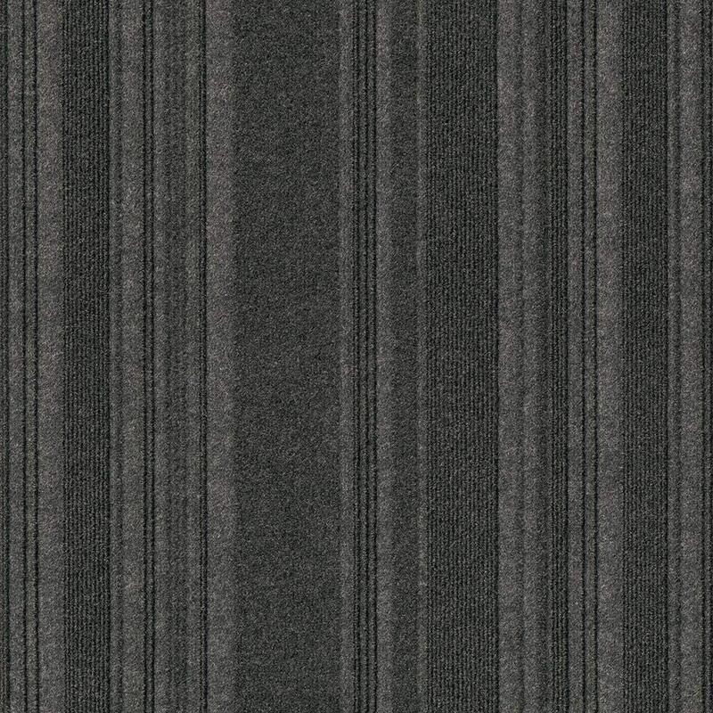 Foss Peel and Stick First Impressions Barcode Black Ice 24 in. x 24 in. Commercial Carpet Tile (15 Tiles/Case)